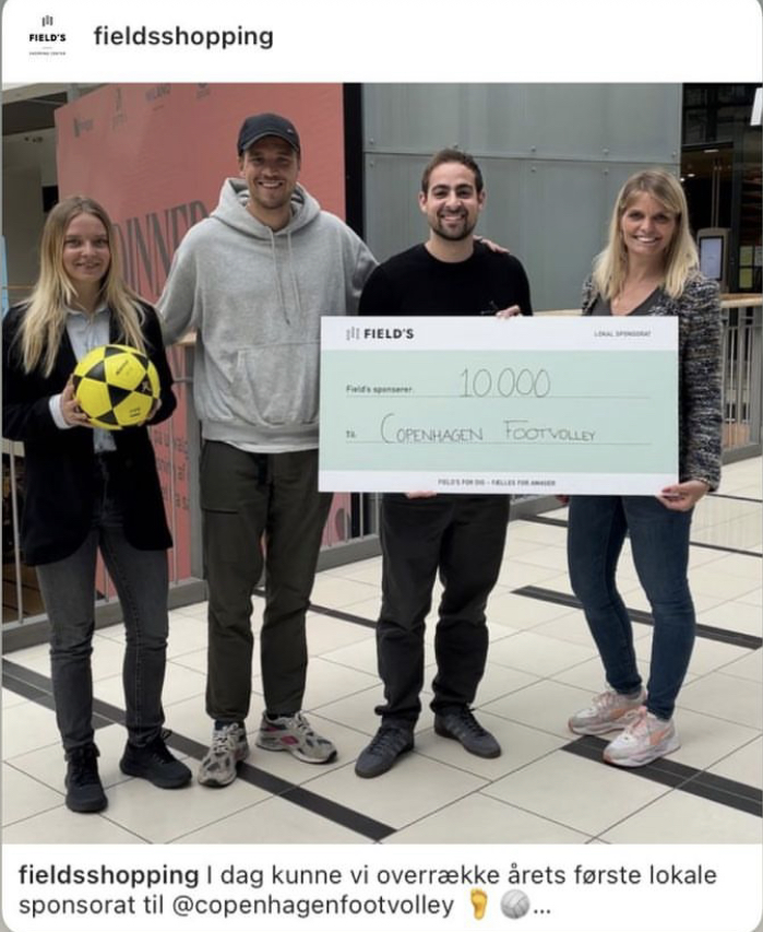 Copenhagen Footvolley vinder 10.000 kr. lokalt sponsorat fra&nbsp;Fields