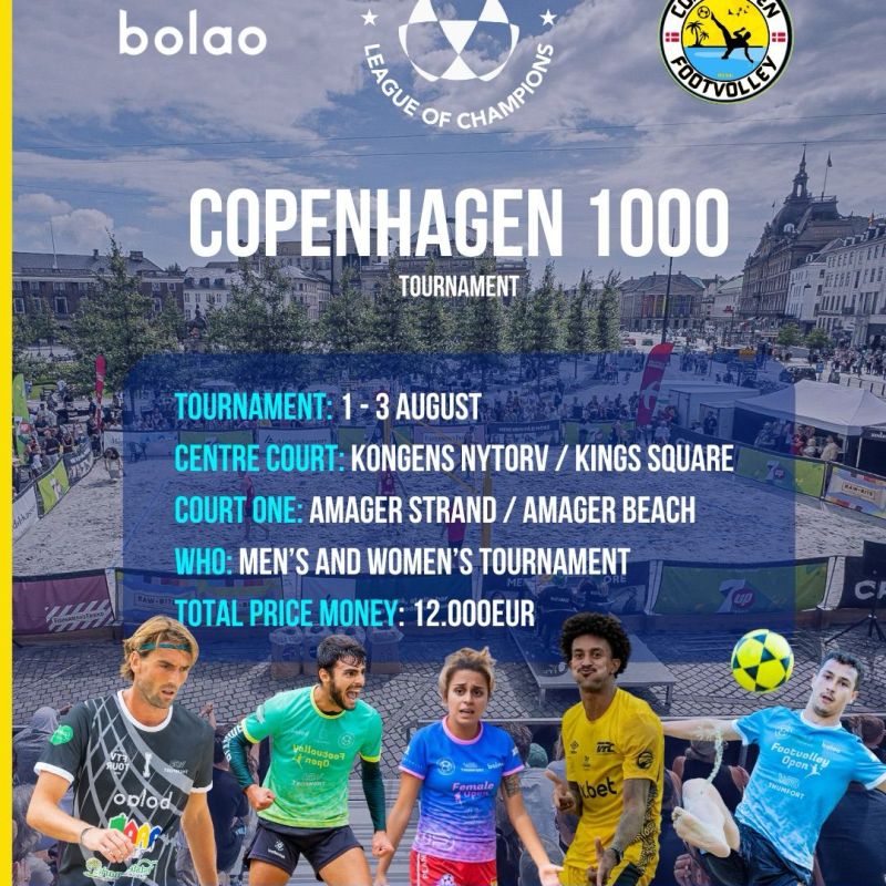 København bliver til Copacabana: Copenhagen Footvolley er værter for League of Champions på Kongens&nbsp;Nytorv